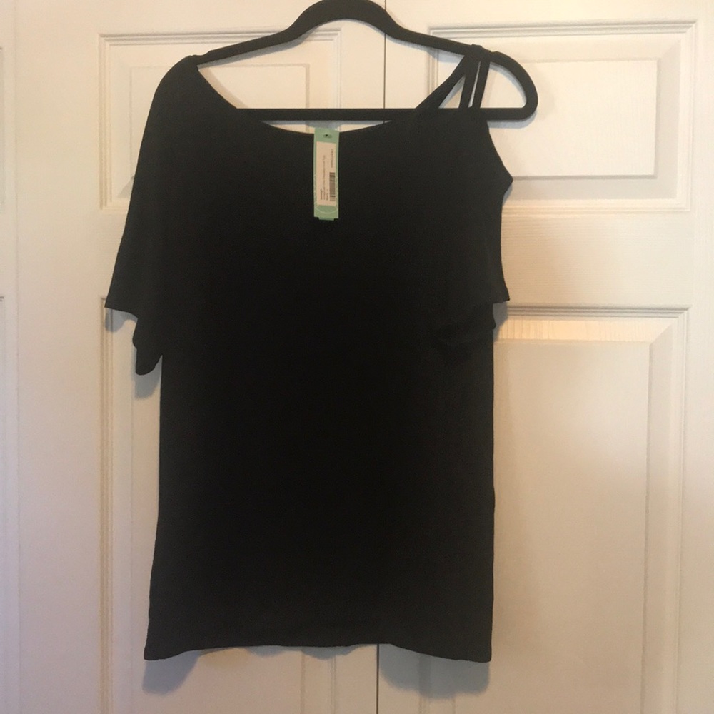 Black one shoulder top